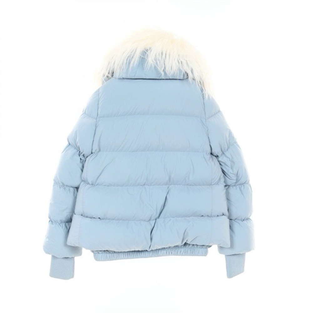 Moncler Sky Blue Puffer Jacket with White Faux Fur Collar - Picture 2 of 8